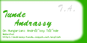 tunde andrassy business card